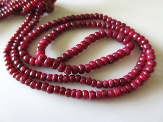 Natural Ruby Beads, Ruby Smooth Rondelle Bead Necklace, 3mm To 4.5mm Beads, Sold As 13 Inch/15 Inch/16 Inch/17 Inch Strand, GDS75