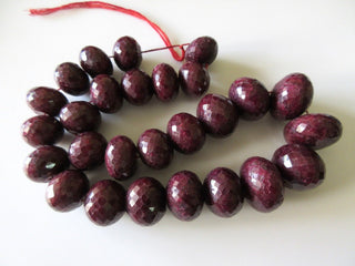 20mm To 27mm Huge Rare Natural Ruby Faceted Rondelle Beads, One Of A Kind, 10 Inch Strand/20 Inch Strand, GDS85