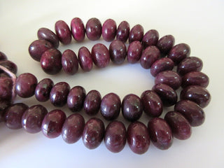 Natural Ruby Smooth Rondelle Beads 9mm To 16mm Smooth Ruby Beads, Sold As 16 Inch & 8 Inch Half Strand, GDS90