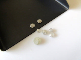 5 Pieces, 3mm To 4mm Opaque White Rose Cut Diamonds, Rose Cut Cabochon, Excellent Cut/Height/Lustre, Faceted White Diamond, RCD53/1