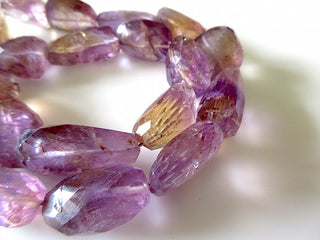 Ametrine Faceted Tumble Bead, Natural Amethyst Citrine Tumbles, Natural Gemstones, 18mm To 24mm, Sold As 10 Inch & 20 Inch Strand, SKUGDS110