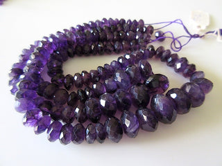 Amethyst Faceted Rondelles - 8 - 14 mm, 16 Inch Strand - Gemstone Beads - GDS123