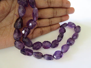 5 Strands Wholesale - Natural Faceted Amethyst Tumble Beads, Nugget Beads, 12 - 15 mm, 15 Inch Strand, GDS 133