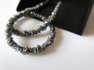 3mm Black Raw Rough Loose Diamond Rings, Beautiful Bangle Cut Diamond Rings, Sold As 4 Inch/8 Inch/16 Inch Strand, DDS229/1