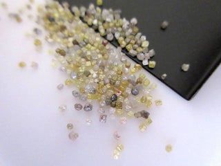 2 Carats Tiny 1mm White Diamond Yellow DIamond Gray Diamond Undrilled Box Beads, Natural Rough Raw Uncut Diamond, SKU-Dds230