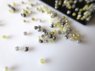 2 Carats Tiny 1mm White/Yellow/Gray Undrilled Round Diamond Beads, Natural Rough Raw Uncut Diamond For Jewelry, SKU-Dds231