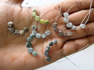 5 Pieces Button Shaped Brown Raw Diamonds, Raw Diamond Button Beads, Conflict Free Natural Rough Uncut Diamond, SKU-Dds245/3