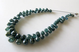 Blue Diamond Faceted Tear Drop Briolette Beads, Natural Raw Rough Diamond, Sold As 2 Inches 25 Pieces/4 Inches 50 Pieces, SKU-Dds246/2