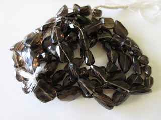 5 Strands Wholesale Natural Smoky Quartz Faceted Tumbles Beads, 12mm to 20mm Beads 16 Inch Strand, GDS176