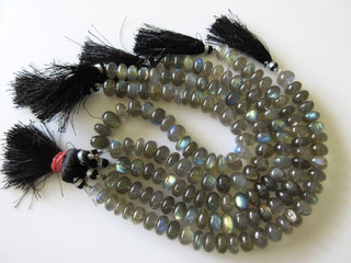 AAA Natural Labradorite Smooth Rondelles Beads, 10mm Labradorite Beads, 8 Inch Strand, GDS192