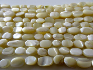 Natural MOP Mother Of Pearl Oval Tumbles Beads, Mother Of Pearl Jewelry, Large 12mm Beads, 13 Inch Strand, GDS205