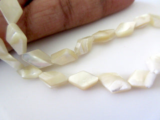 5 Strands Wholesale Natural Mother Of Pearl Fancy Kite Shaped Beads, Mother Of Pearl Jewelry, 10mm Beads, 13 Inch Strand, GDS210