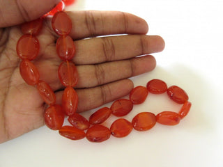 5 Strands Wholesale Natural Carnelian Smooth Oval Beads, 10mm Beads, 13 Inch Strand, GDS218