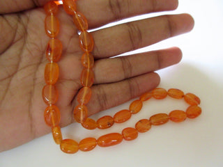 Natural Carnelian Smooth Fancy Oval Shaped Tumble Beads, 9mm Beads, 13 Inch Strand, GDS223