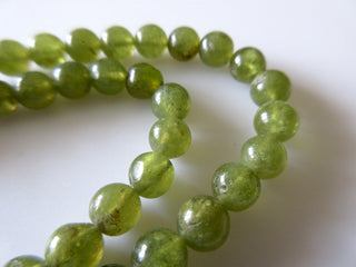 5 Strands Wholesale Vessonite Green Garnet Smooth Round Beads, 6mm Each, 13 Inch Strand, GDS246