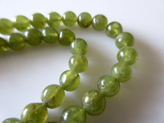 Vessonite Green Garnet Smooth Round Beads, 5mm Each, 13 Inch Strand, Sold As 1 Strand/5 Strands, GDS245