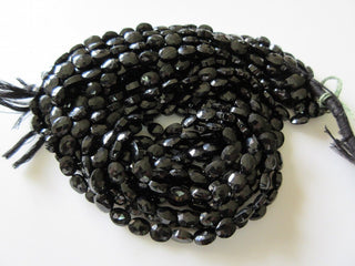 13 Inch Strand Wholesale Lot Black Spinel Faceted Oval Gemstone Tumbles Beads, 8mm Spinel Beads , Sold As 5 Strand/50 Strands, GDS260