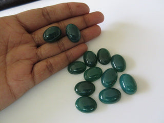 50 Pieces Wholesale 18x13mm Oval Shaped Calibrated Flat Back Green Onyx Smooth Cabochons, Green Onyx Gemstone Cabochon Loose, CL93/1