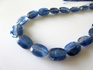 Natural Blue Kyanite Faceted Oval Beads, 8mm To 12mm Beads, 10 Inch Strand, GDS3