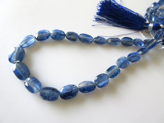 Natural Blue Kyanite Faceted Oval Beads, 8mm To 12mm Beads, 10 Inch Strand, GDS3