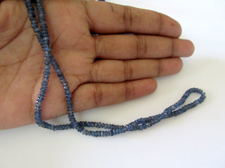 5 Strands Wholesale Blue Kyanite Faceted Rondelle Beads Natural Kyanite Beads 4mm To 4.5mm Each 15 Inch Strand GDS6/1