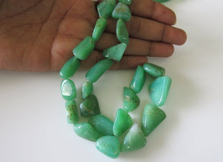 Chrysoprase Tumble Beads, Natural Chrysoprase Smooth Tumbles, 11mm To 22mm, Sold As 7.5 Inch Strand/15 Inch Strand, GDS17