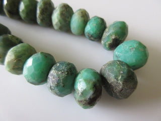 Natural Chrysoprase Faceted Rondelles Raw Looking Chrysoprase Beads, Huge 13mm To 18mm Beads, Faceted Rondelle Beads, 15 Inch Strand, GDS20