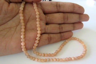 10 Strands Wholesale Natural Peach Moonstone 5.5mm Smooth Round Beads,  13.5 Inch Strand, GDS61