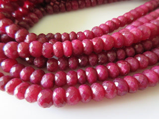 1 Strand Natural Ruby Faceted Rondelle Beads, Ruby Bead Necklace, 5.5mm To 7.5mm Beads, 18 Inch Strand, GDS69
