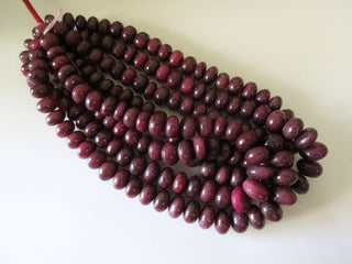 Natural Ruby Smooth Rondelle Beads 9mm To 16mm Smooth Ruby Beads, Sold As 16 Inch & 8 Inch Half Strand, GDS90