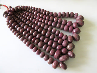 Natural Ruby Smooth Rondelle Beads, Ruby Bead Necklace, Natural Not Enhanced, 10mm To 20mm Beads, Sold As 7.5/15 Inch/3 Strand, GDS93