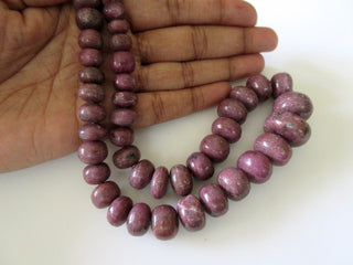 Natural Ruby Smooth Rondelle Beads, Ruby Bead Necklace, Natural Not Enhanced, 10mm To 20mm Beads, Sold As 7.5/15 Inch/3 Strand, GDS93