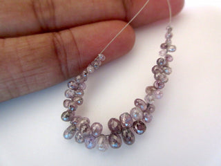 2 Pieces 3mm Each Beautiful Rare Pink Diamond Briolette Beads, Pink Diamond Faceted Tear Drop Beads, DDS301