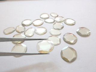 20 Piece Huge 12mm to 15mm White Moissanite Rose Cut, Flat Back Rose Cut Moissanite Cabochon, Wholesale Moissanite Slice, MO6
