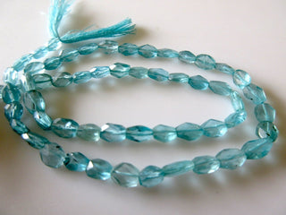 Natural Blue Apatite Faceted Oval Tumble Beads, 7mm Approx Apatite Beads, 12 Inch Strand, GDS446