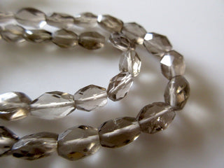 Natural Smoky Quartz Faceted Oval Tumbles Beads 11mm Each Approx 13 Inch Strand GDS452 - Rondelles Ovals & Rounds