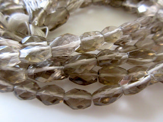 Natural Smoky Quartz Faceted Oval Tumbles Beads 11mm Each Approx 13 Inch Strand GDS452 - 1 Strand - Rondelles Ovals &