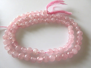 Natural Rose Quartz Smooth Round Beads, 6mm Pink Rose Quartz Beads, 13.5 Inch Strand, Sold As 5 Strand/50 Strands, GDS479