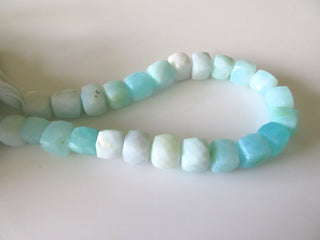 5 Strands Wholesale Peruvian Opal Beads, Blue Opal Beads, Natural Blue Opal Faceted Box Beads, 9mm Box Beads, 8 Inch Strand, SKU 107