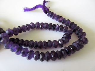 5 Strands Wholesale Amethyst Faceted Rondelles - 10mm - 13 Inch Strand - Gemstone Beads - GDS 122