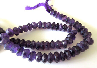 Amethyst Faceted Rondelles - 10mm - 13 Inch Strand - Gemstone Beads - GDS 121