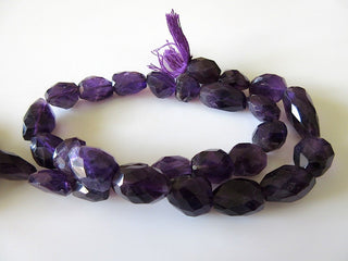 5 Strands Wholesale Amethyst Tumble Beads, Faceted Oval Nugget Beads, Large 13 - 20mm, 15 Inch Strand, GDS 127