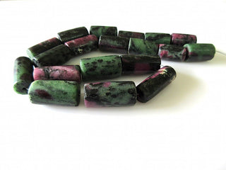 Natural Ruby Zoisite Smooth Pipe Shaped Tube Large Tumbles Beads, 20mm To 30mm Beads, Sold As 9 Inch Strand/18 Inch Strand, GDS519