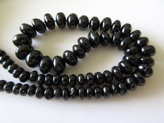 Black Spinel Gemstone Smooth Rondelle Beads, 6mm To 10mm Spinel Beads, 16 Inch Strand, Sold As 5 Strand/50 Strands, GDS534