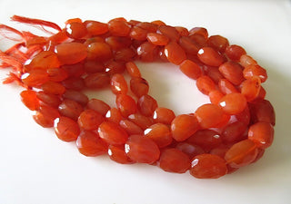 Faceted Carnelian Tumbles Beads, Carnelian Gemstone Beads Nuggets, 15mm To 18mm Approx, 13 Inch Strand, GDS538