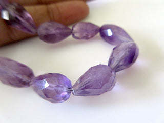 5 Strands wholesale Amethyst Faceted Straight Drilled Tear Drop Beads, Faceted Gemstones, 14mm To 18mm Each, 10 Inch Strand, GDS550