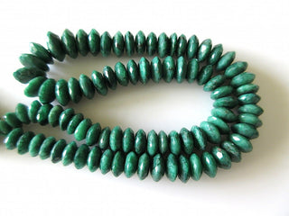 Emerald Faceted Rondelle Bead, Wholesale Emerald Disc Corundum Beads, 9mm To 12mm Beads, Sold As 8 Inch/16 Inch Strand, GDS557