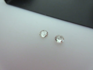 2 Pieces, 3mm To 3.5mm Matched Pairs Clear White Rose Cut Diamond, Rose Cut Cabochon, White Rose Cut Diamond Ring, DDS269/4