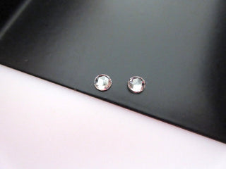 2 Pieces, 3mm To 3.5mm Matched Pairs Clear White Rose Cut Diamond, Rose Cut Cabochon, White Rose Cut Diamond Ring, DDS269/4
