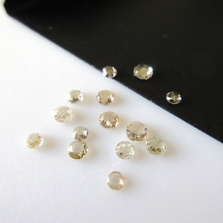 2 Pieces, 3mm Clear Cognac Brown Rose Cut Diamond, Rose Cut Cabochon, Champagne Rose Cut Diamond, Rose Cut Diamond Ring, DDS270/7